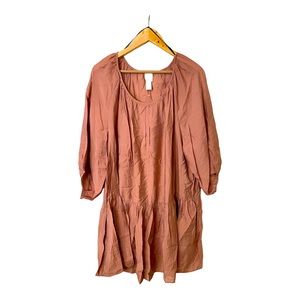 H&M LADYS CASUAL DRESS US SIZE LARGE NEW WITH OUT TAG COLOR IS A DUSTY R…